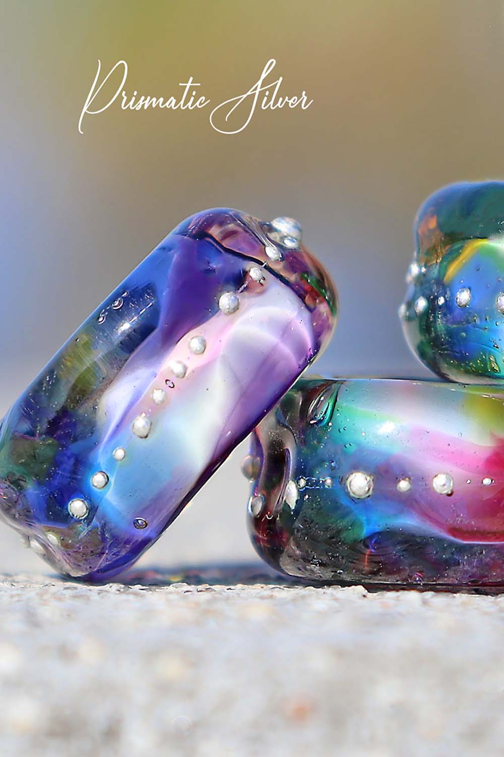 Dreadlock Beads, Prismatic Silver, Art Glass Charm Bead Set, Handmade Lampwork, large hole beads, Boho Dread Jewelry Beads beads BHB boho Charm Beads DLB dog lead beads dread beads dreadlock dreadlock beads dreadlock jewelry jewelry design lampwork lampwork beads Large Hole Beads Pandora paradise beads