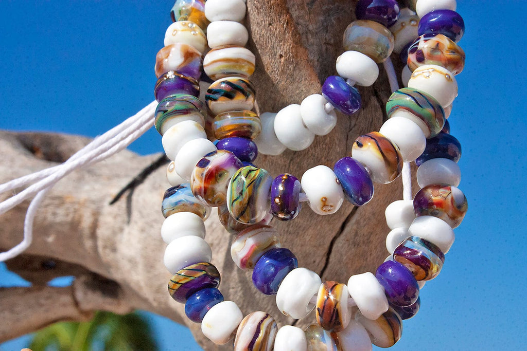 Alexandria Cafe Lampwork Bead Strand - BajaTiki - Beads - Beads, featured, lampwork beads, paradise beads, purple