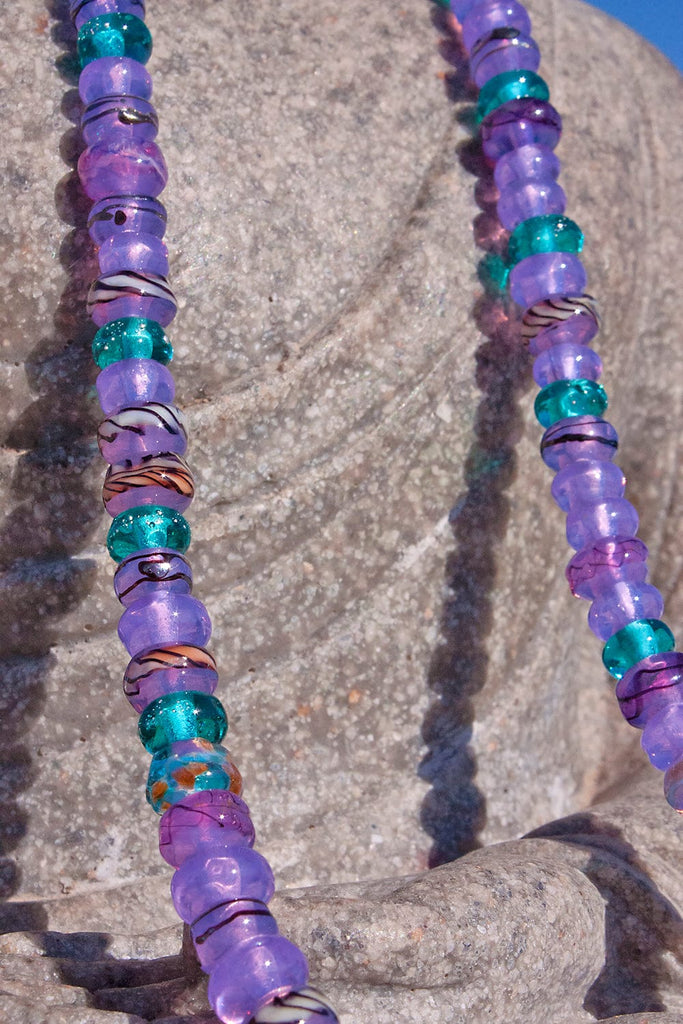 Baja Sunset Plum Lampwork Bead Strand Jewelry Supplies BajaTiki Beads lampwork beads paradise beads